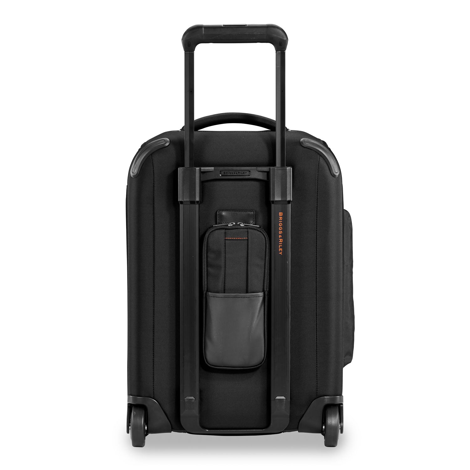 Briggs and Riley ZDX Rolling Carry-On Upright Duffle Black Back View #color_black