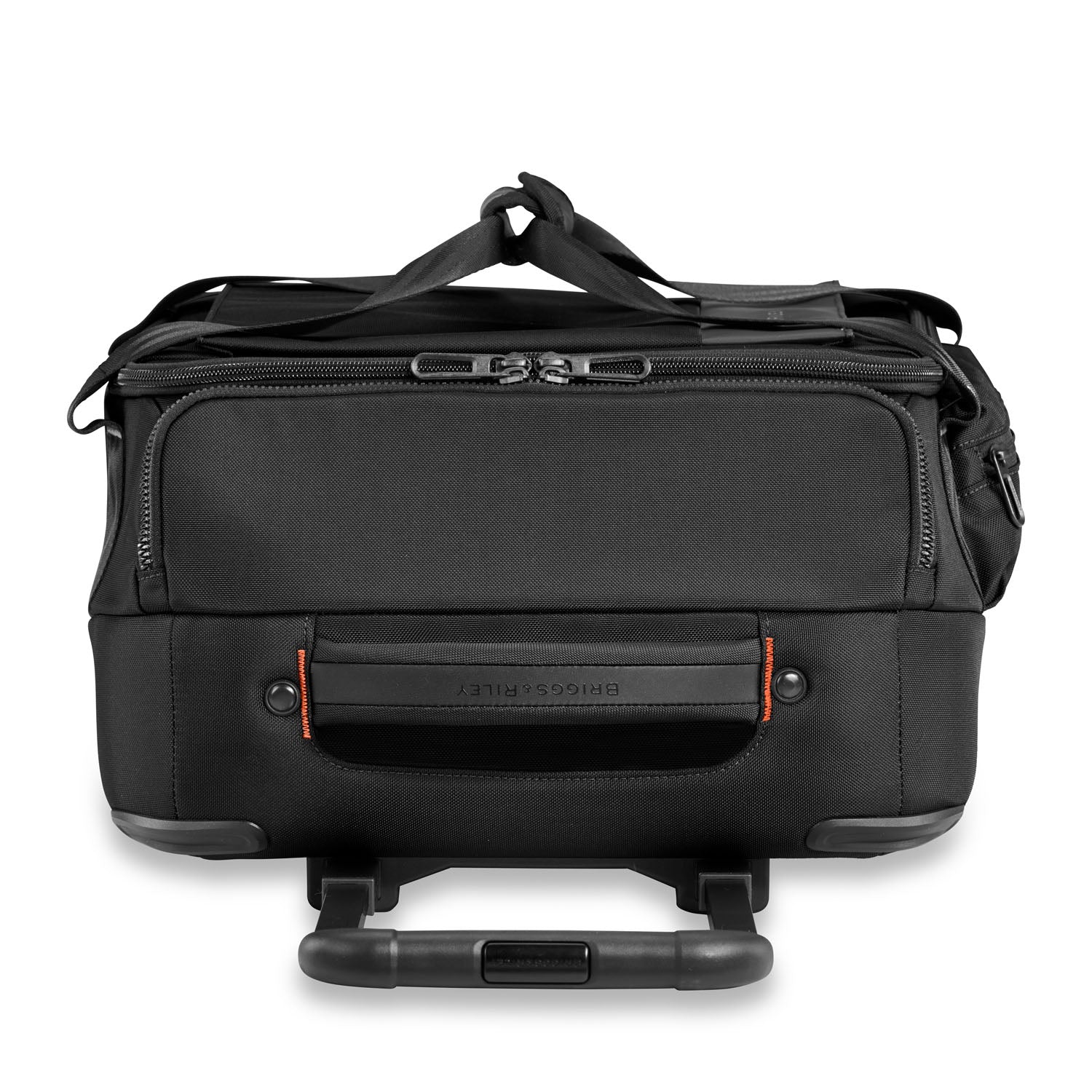 Briggs and Riley ZDX Rolling Carry-On Upright Duffle Black Top View #color_black