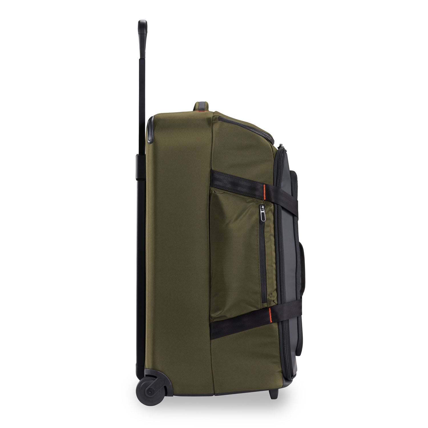 Briggs and Riley ZDX Medium Upright Duffle Hunter Side View  #color_hunter