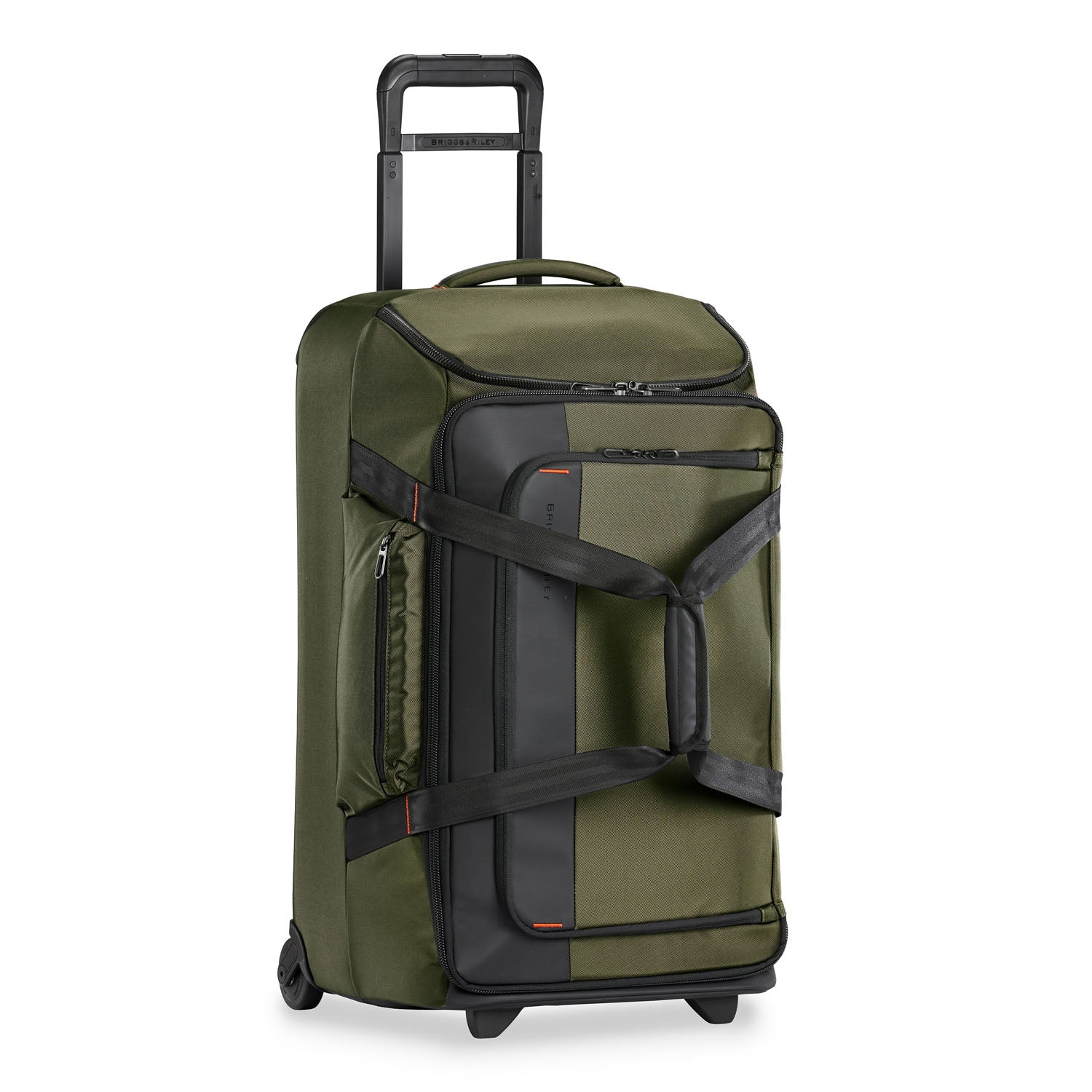 Briggs and Riley ZDX Medium Upright Duffle Hunter Side View  #color_hunter