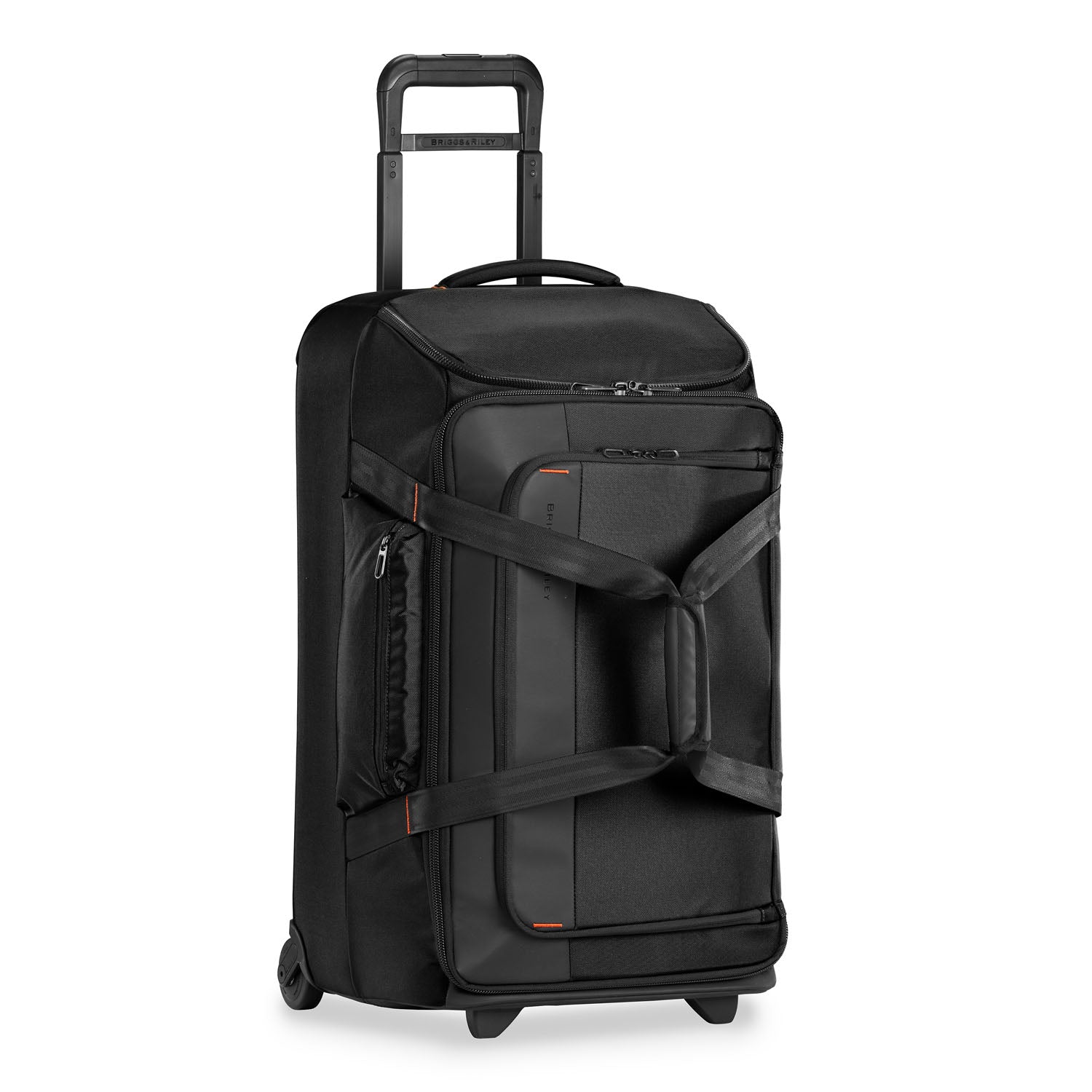 Briggs and Riley ZDX Medium Upright Duffle Black Side View #color_black